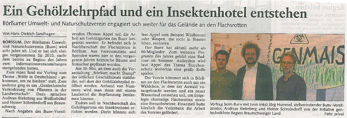 Ein Gehölzlehrpfad und ein Insektenhotel entstehen