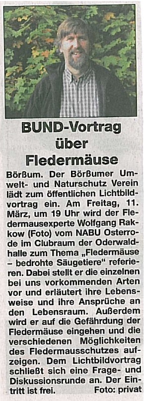 BUND-Vortrag über Fledermäuse